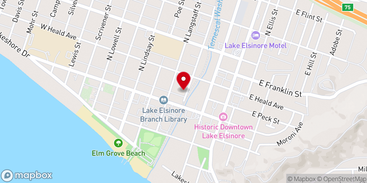 Map showing location of Lake Elsinore Calvary Chapel