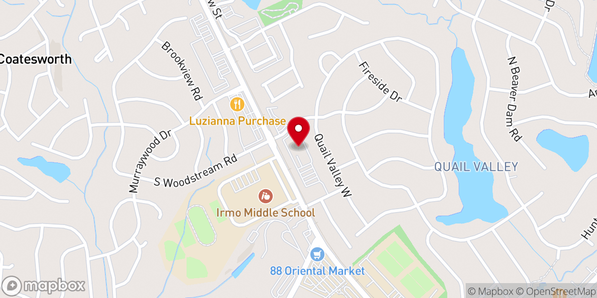 Map showing location of St. Andrews Presbyterian Church