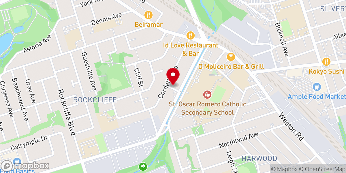 Map showing location of Humber Blvd Baptist Church