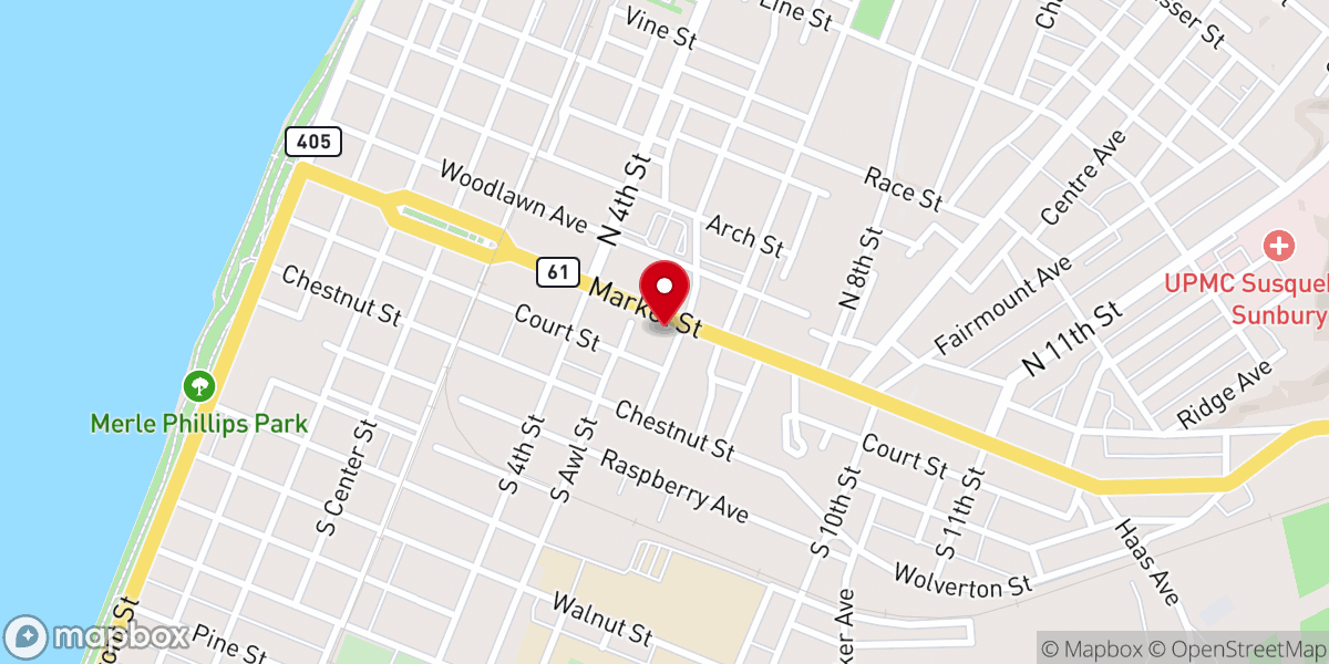 Map showing location of Zion Lutheran Church
