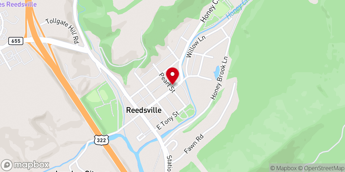 Map showing location of Evangelical Lutheran Church