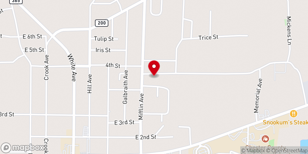 Map showing location of J P Baptist Church