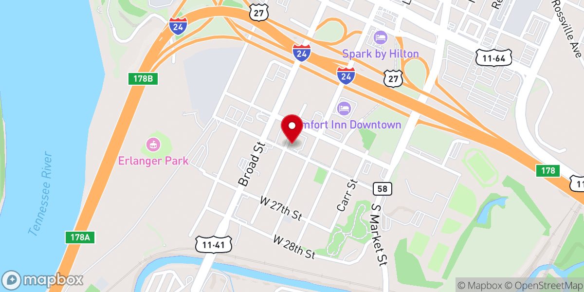 Map showing location of Hamlett Chapel Christian Methodist Episcopal Church