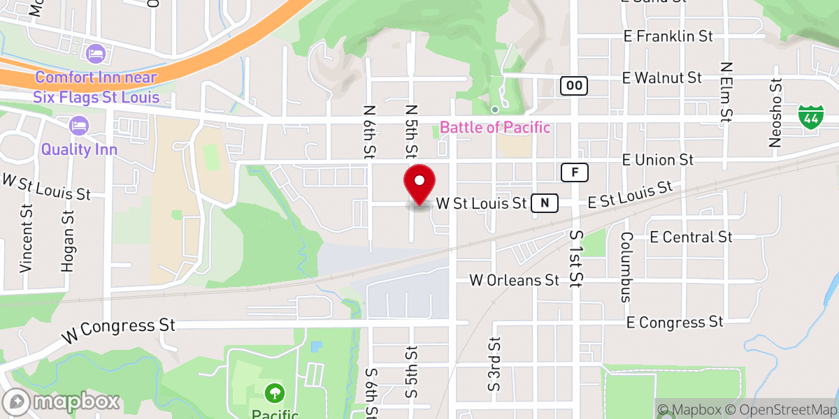 Map showing location of First Christian Church