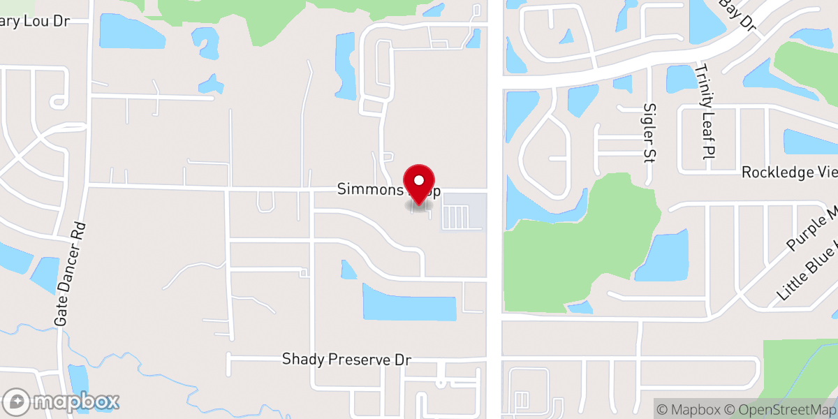 Map showing location of Simmons Loop Baptist Church