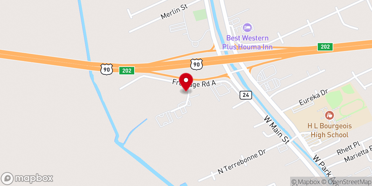 Map showing location of Explore Houma