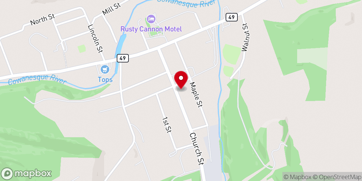 Map showing location of Cole Memorial Westfield Health Center