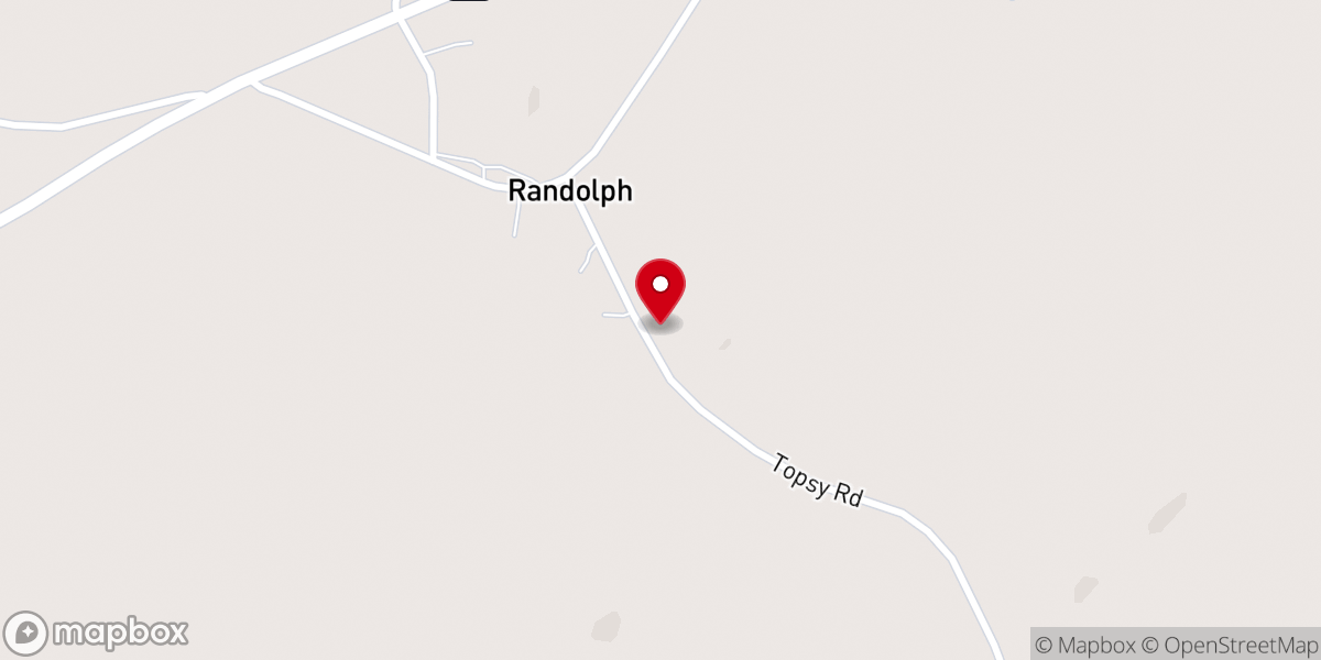 Map showing location of Randolph Church