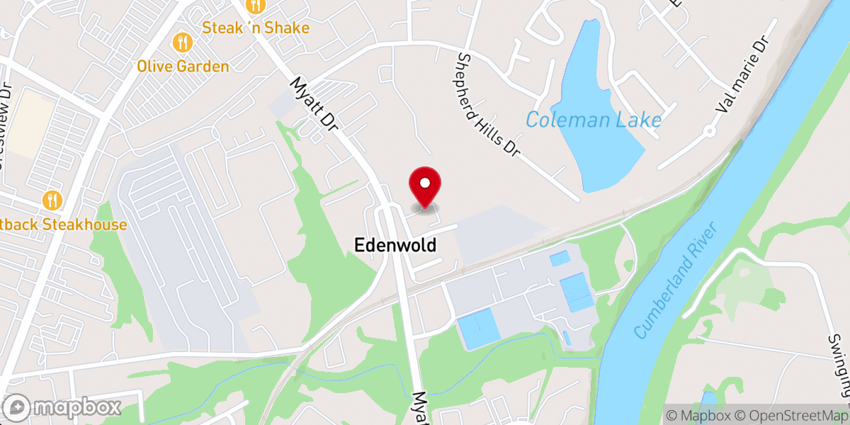 Map showing location of Edenwold Baptist Church,Madison Tn