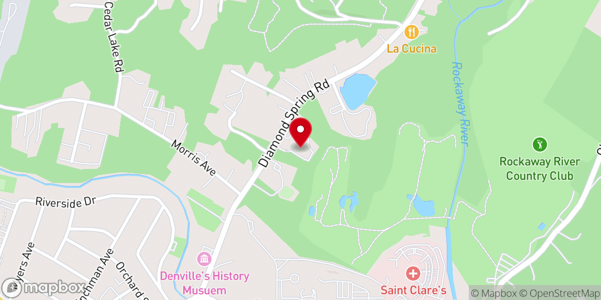Map showing location of Denville Community Church