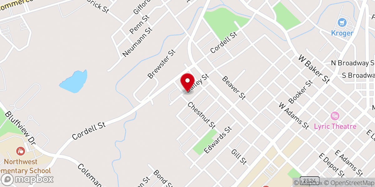 Map showing location of Mt Zion Baptist Church