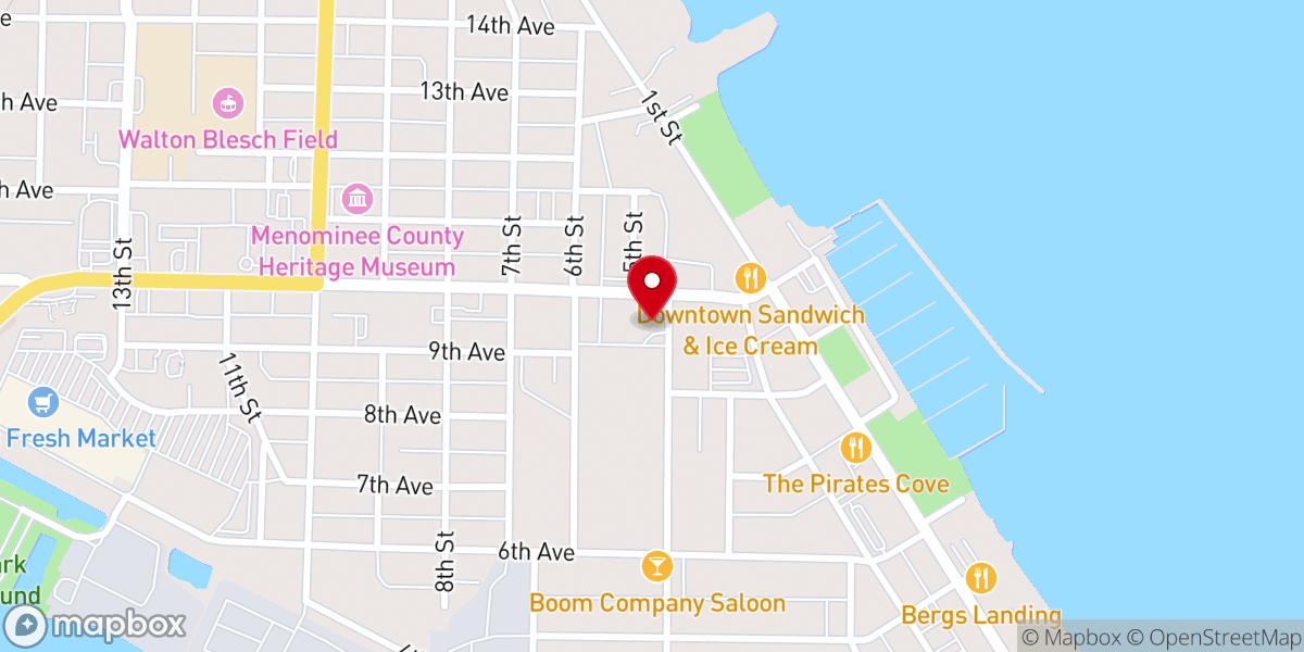 Map showing location of First Presbyterian Church