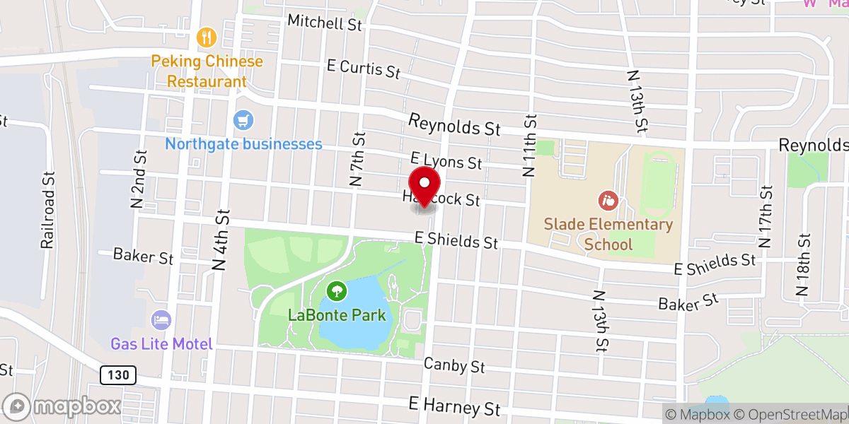Map showing location of Trinity Baptist Church