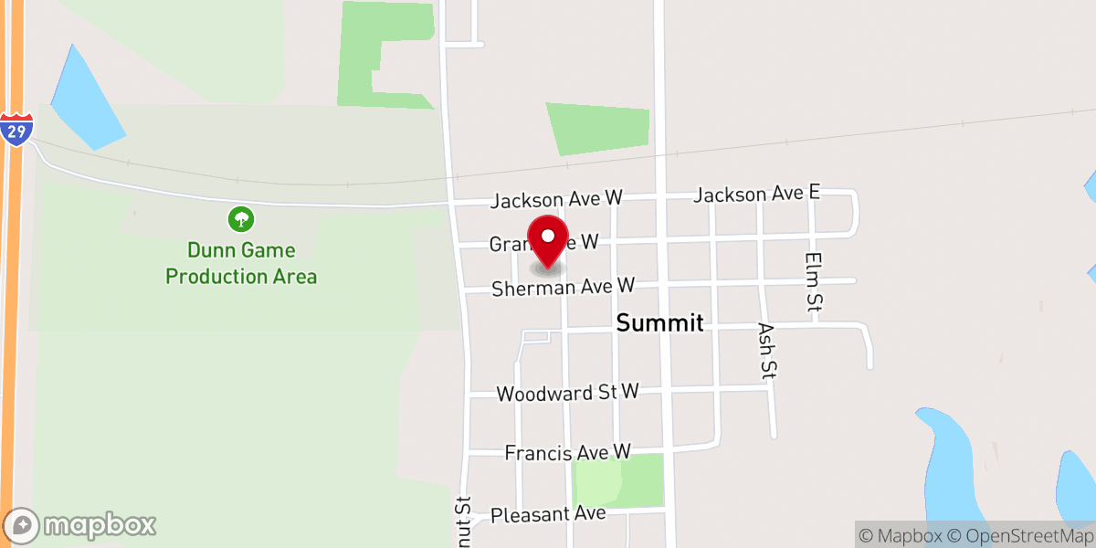Map showing location of Hope Lutheran Church