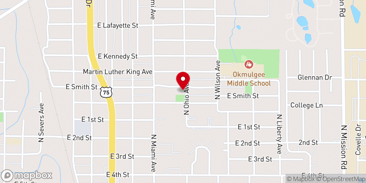 Map showing location of Greater Jones Chapel A.M.E. Zion Church