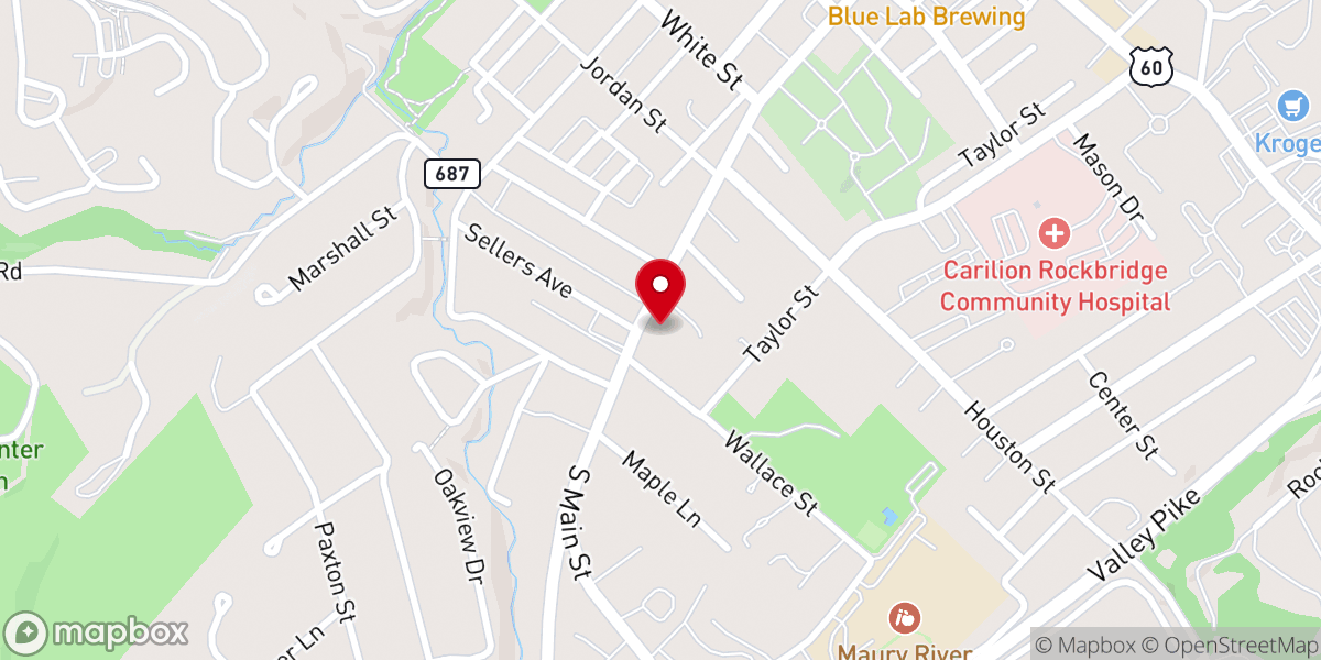 Map showing location of Lexington Church of Christ