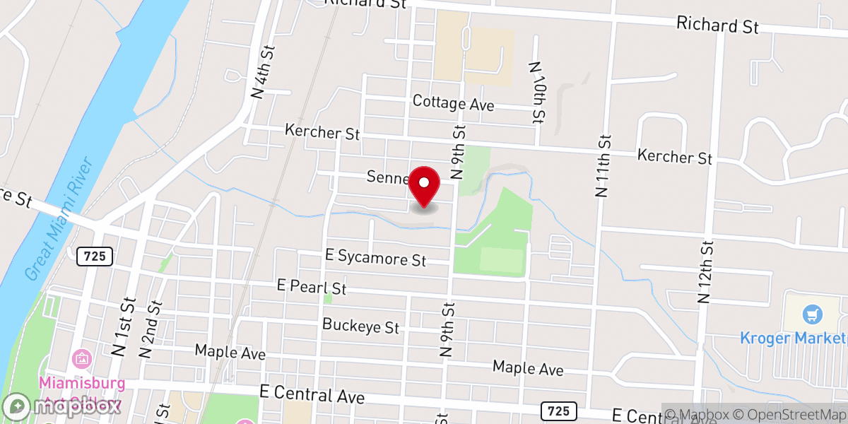 Map showing location of Miamisburg Assembly of God