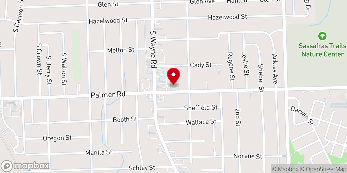 Map showing location of Old Landmark Church