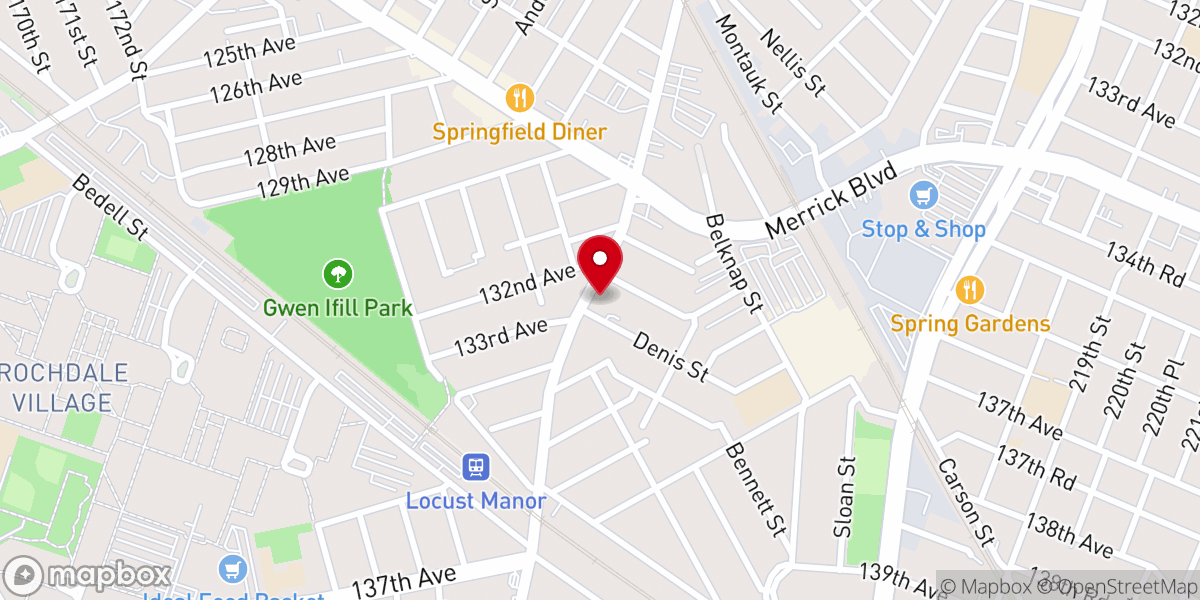 Map showing location of Springfield Gardens United Methodist Church