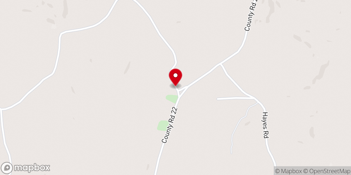 Map showing location of Cooper Freewill Baptist Church