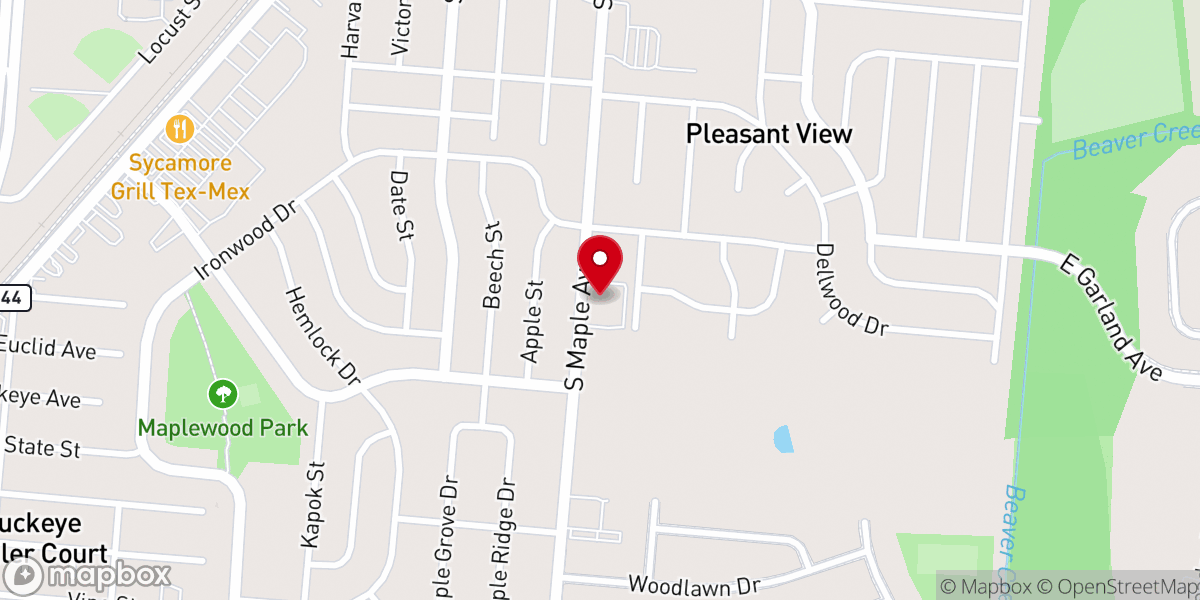 Map showing location of Bethlehem Lutheran Church