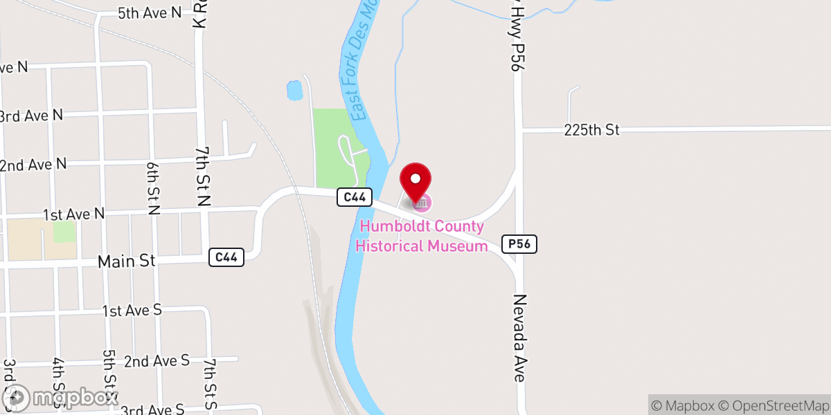 Map showing location of Humboldt County Historical Association