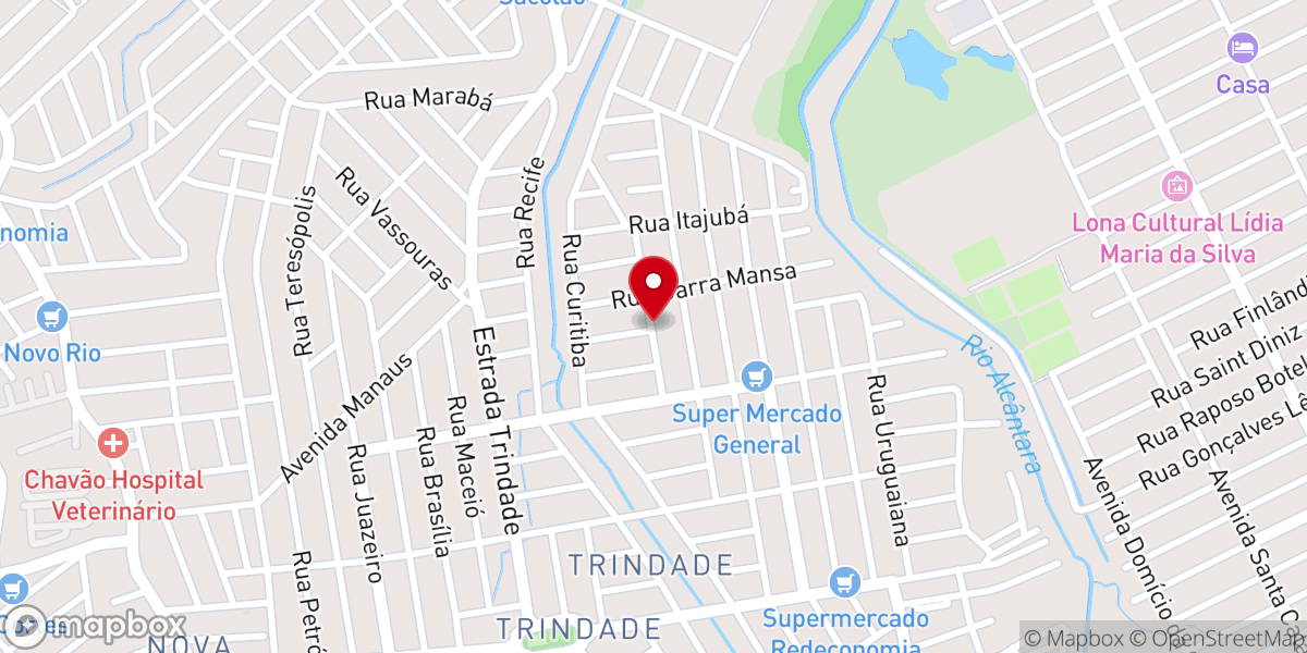 Map showing location of Assembléia de Deus em Trindade