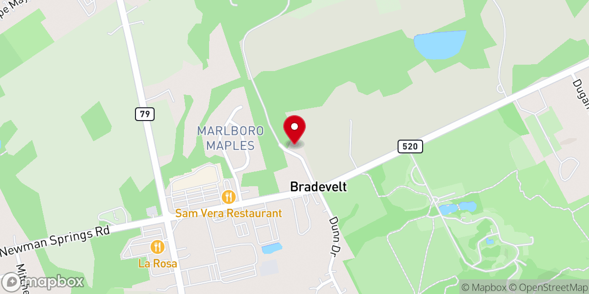 Map showing location of Volharden Hall of Old Brick Reformed Church