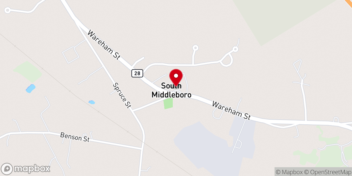 Map showing location of South Middleboro Community Church