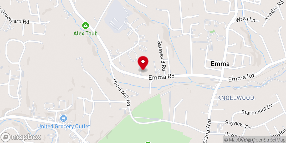 Map showing location of Emma Heights Church