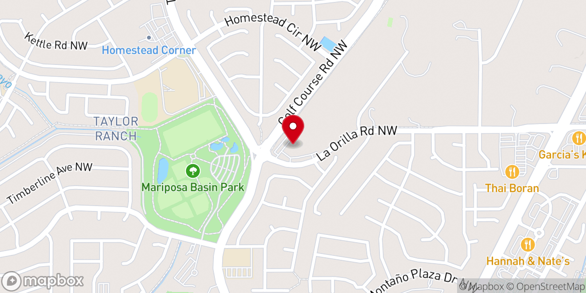 Map showing location of First Baptist Church of West Albuquerque