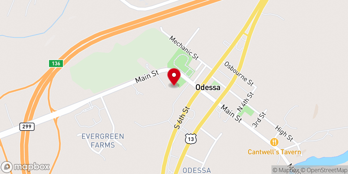 Map showing location of Appoquinimink Quaker Meeting House
