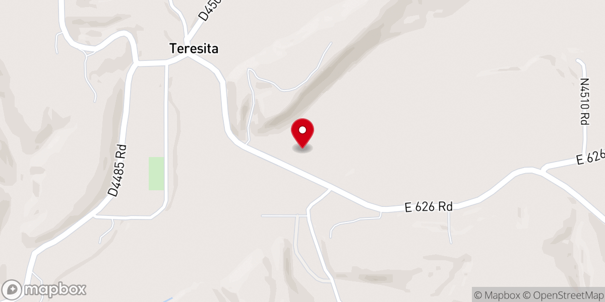 Map showing location of God's Mountain Church Teresita, OK