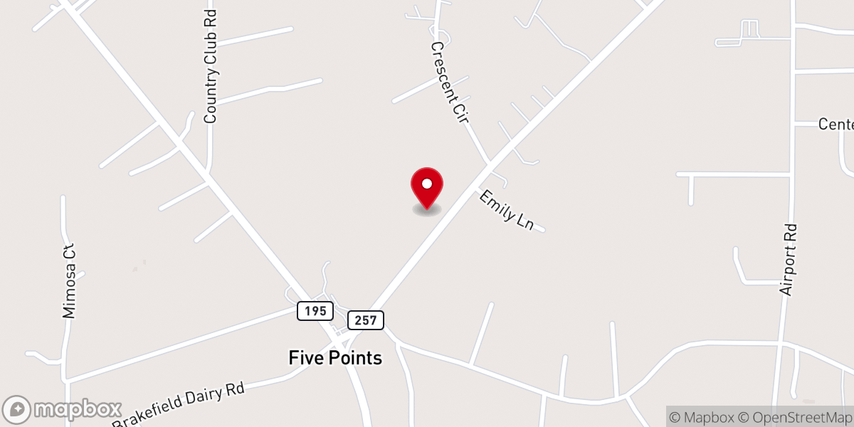 Map showing location of Farmstead Baptist Church