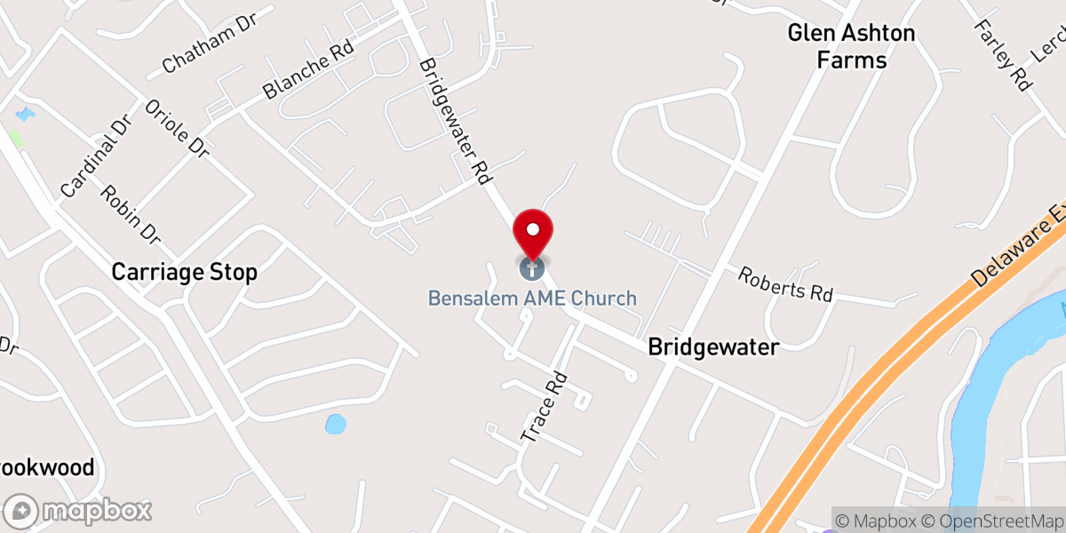 Map showing location of Bensalem AME