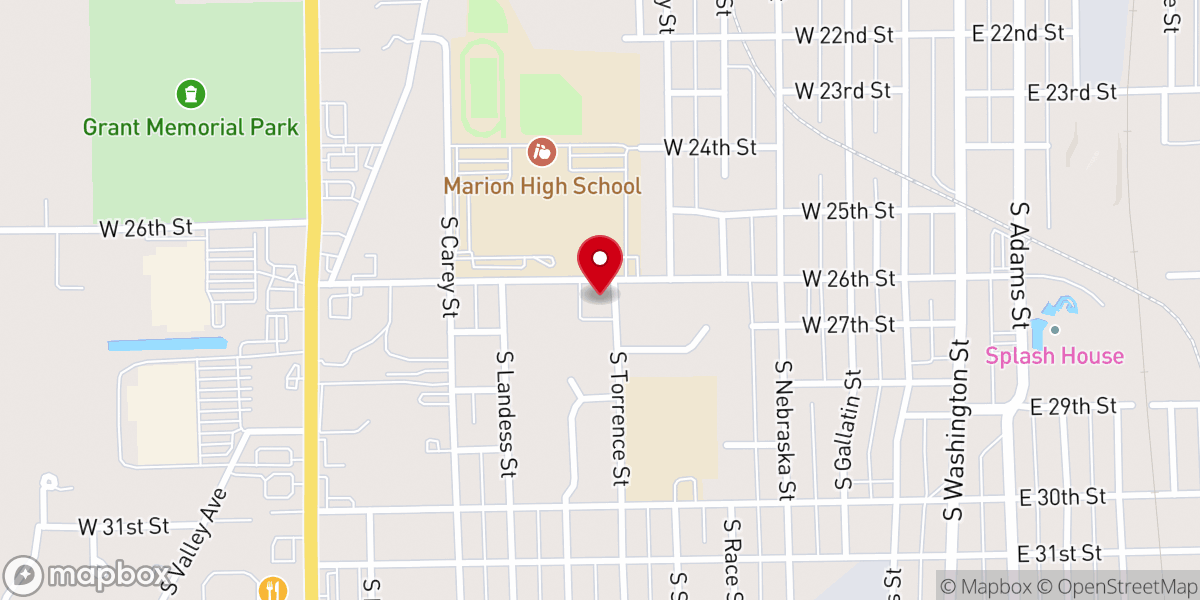 Map showing location of Greater Second Baptist Church