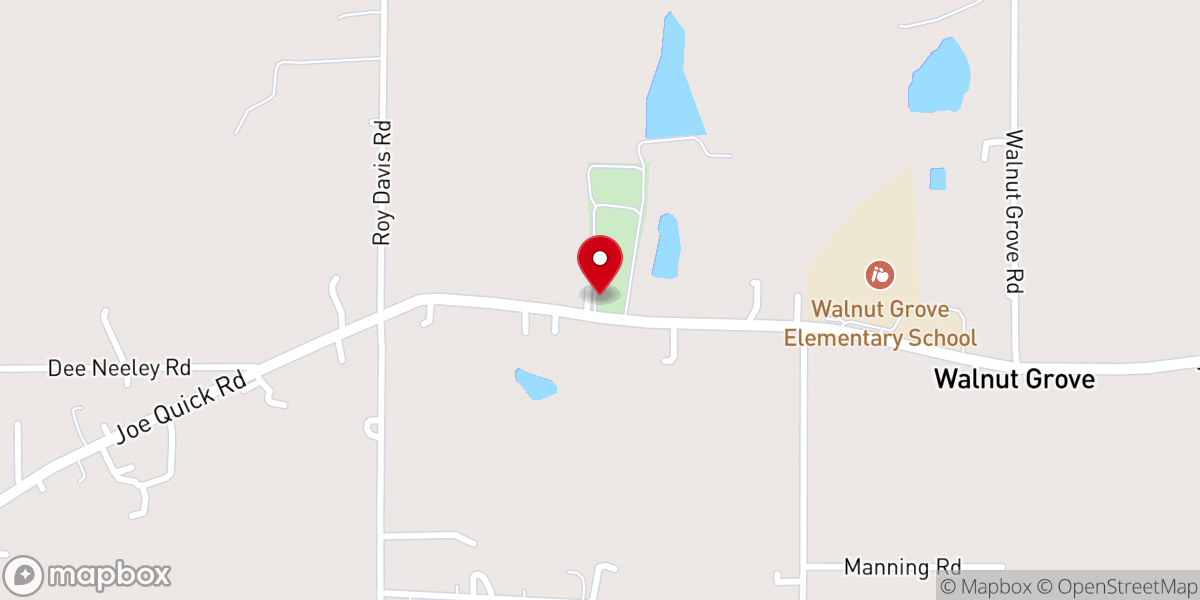 Map showing location of Concord Cumberland Presbyterian Church