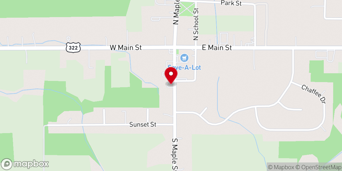 Map showing location of Orwell United Methodist Church