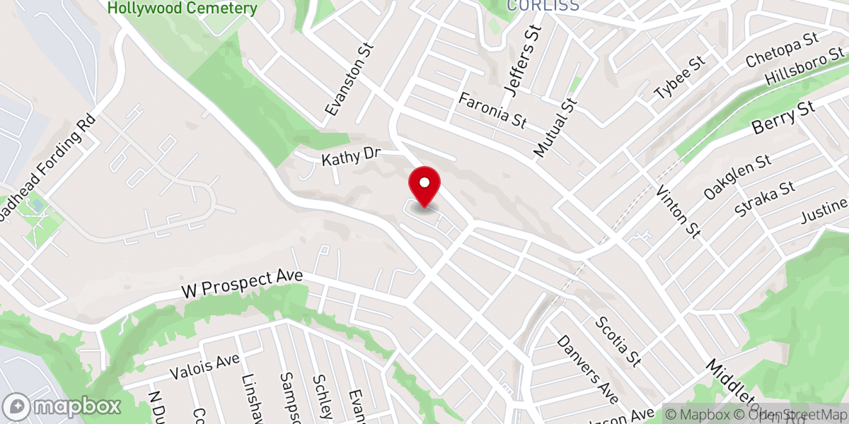 Map showing location of Ascension Catholic Church and St. Philip Parish Office