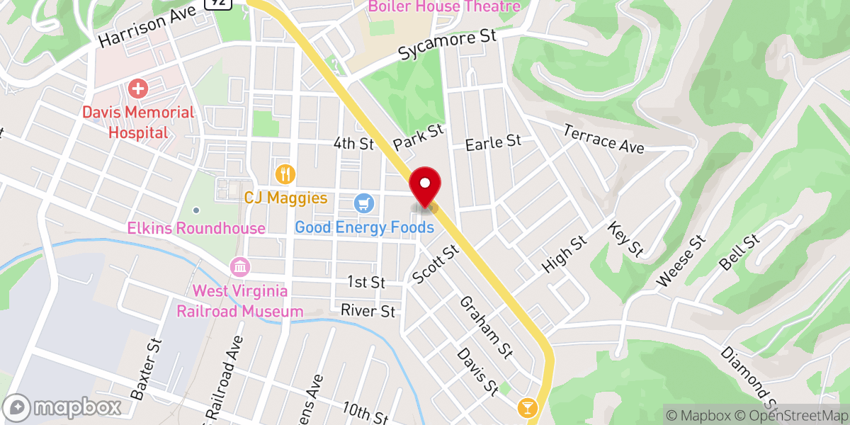 Map showing location of John Street Baptist Church