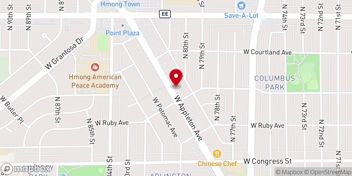 Map showing location of All Sts Anglican Church