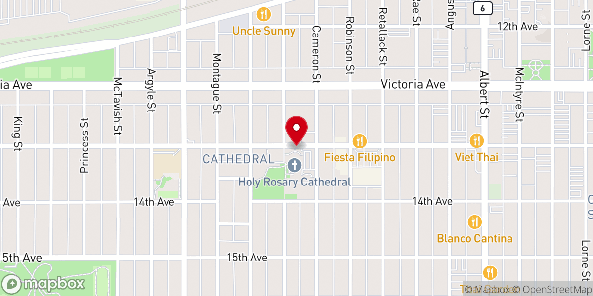 Map showing location of Holy Rosary Cathedral