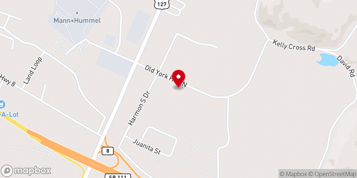 Map showing location of Bethlehem Primitive Baptist Church