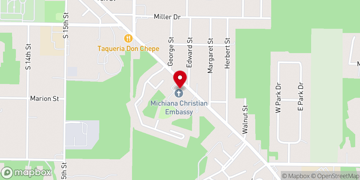 Map showing location of Michiana Christian Embassy