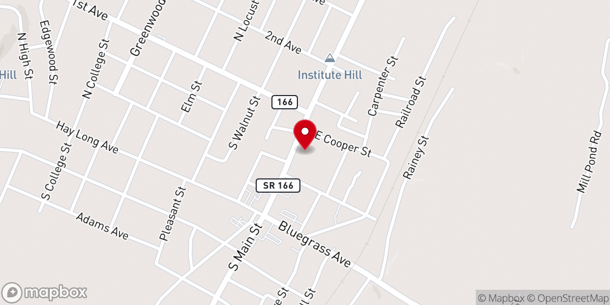 Map showing location of Main Street Church of Christ