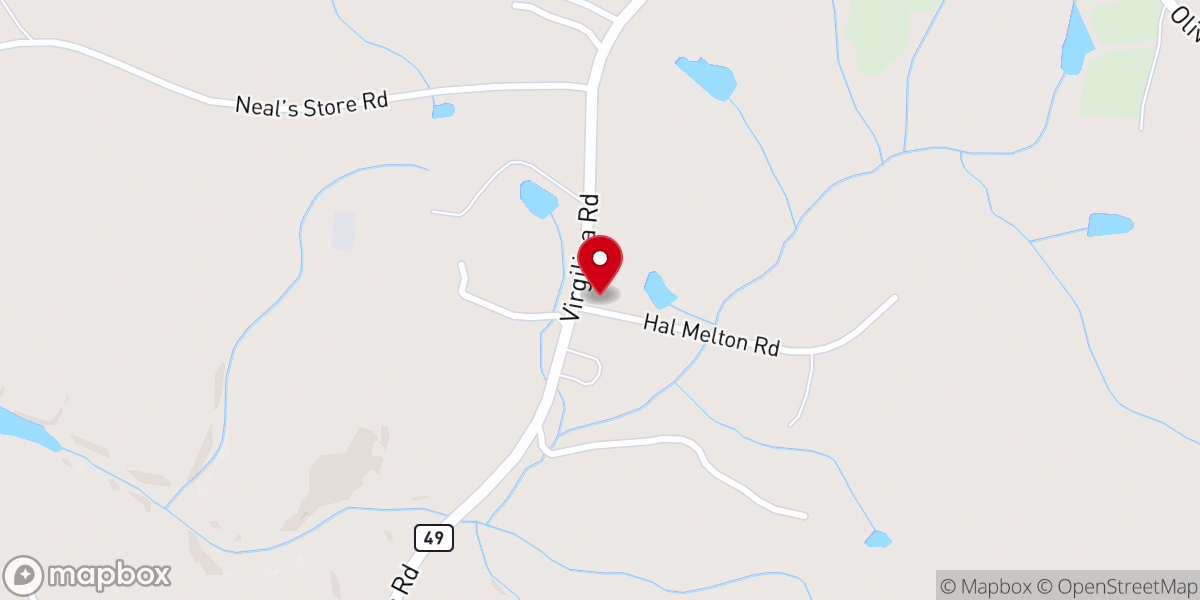 Map showing location of Triple Springs Baptist Church