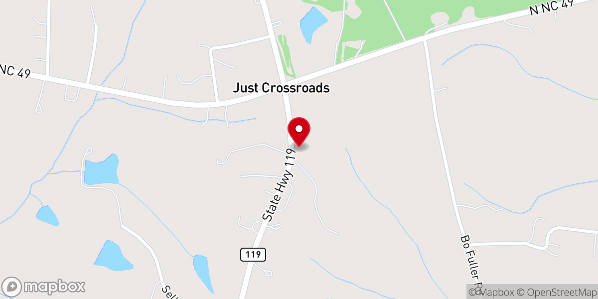 Map showing location of Snow Hill Church