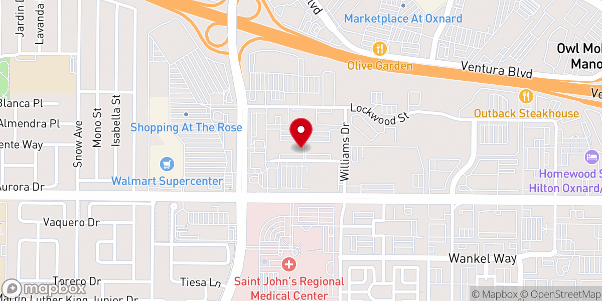 Map showing location of La Iglesia Cristiana De Oxnard (LICO)