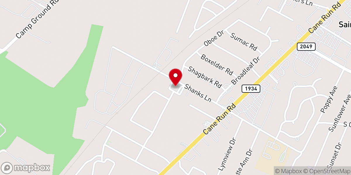Map showing location of Highland Park Missionary Baptist Church