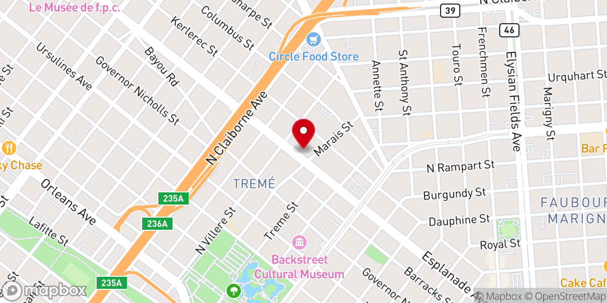 Map showing location of St. Anna's Episcopal Church
